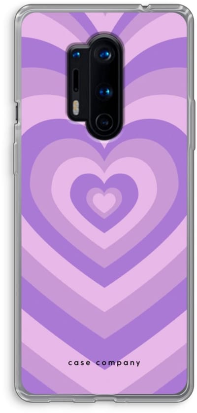Case Company® - Hoesje geschikt voor OnePlus 8 Pro hoesje - Hart Paars - Soft Cover Telefoonhoesje - Bescherming aan alle Kanten en Schermrand