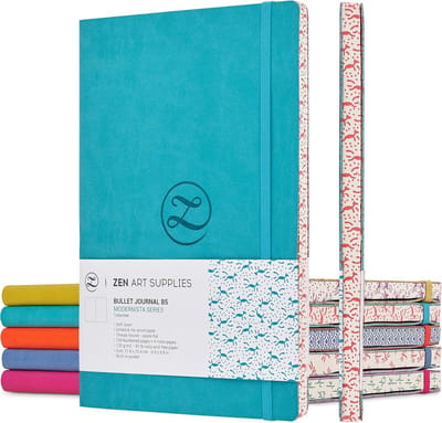 SnelShoppen - ZenART Kunstlederen Gestippeld Notitieboek B5 - 17,6 x 25 cm - 120gsm Premium Papier - Vulpen Geschikt - Levendige Kleuren - Japans Rand