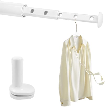 Cosensi - Travel Clothes Hangers - Verstelbaar - Compact en lichtgewicht - Wit - Kledingrek - Geschikt voor balkon en badkamer - Foldable
