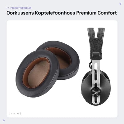 Dailygoods - Oorkussens - Koptelefoonhoes - Premium Comfort - Bruin - Geluidsisolatie - Vervangingsset voor Momentum 1.0/2.0 - Oorkussens