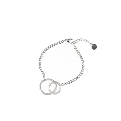 Go Dutch Label Armband Dubbel Rondjes Zilver B1396-1