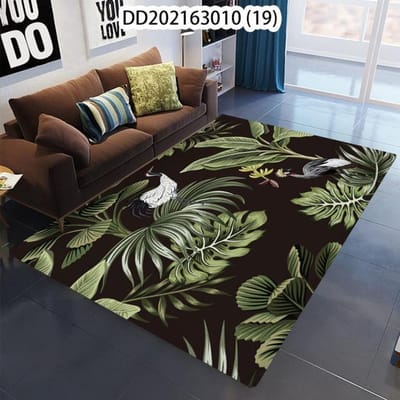 Groene planten Bladeren Dieren Grote tapijten Tapijten Woonkamer Slaapkamer Decoratieve vloermatten Antislip wasbare tafelmatten Alfombra 100x150cm
