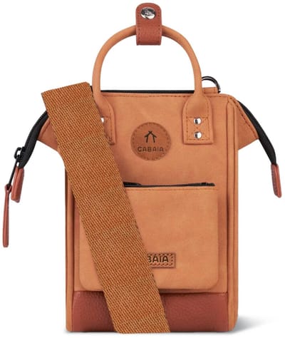 CABAIA – Nano schoudertas Moscou – Compact & waterafstotend – Voor dames en heren – Verwisselbare schouderband – Kleur: Bruin