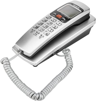 VBESTLIFE vaste telefoon, kabel, telefoon, standaard, FSK/DTMF telefoonuitbreiding, telefoon voor thuis (zilver)