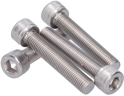 Set van 4 M10 Hex Bouten met Zeskantkop, A2 RVS, 1.25mm Fijn Draad voor Machinebevestiging en Hardwaretoepassingen