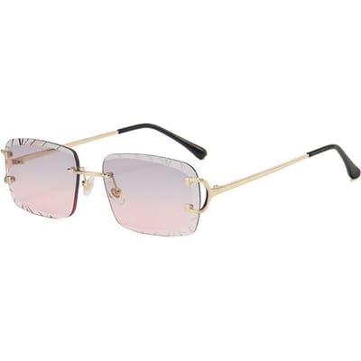 Vierkante randloze bril Trend metalen hoogwaardige zonnebril voor heren en dames street zonnebrillen WHITE