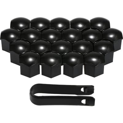 20 stks Universele 21mm Wielmoer Covers Plating Wielmoer Caps Schroef Protector Zwart