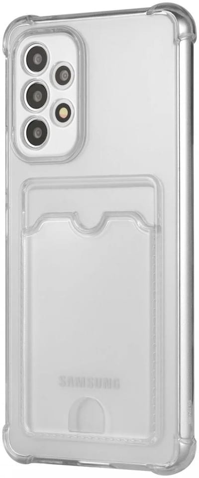 Transparant Dun TPU Hoesje met Pasjeshouder Geschikt voor Samsung Galaxy A53 | Back Cover | Schokbestendig | Ultra Dun | Kaarthouder Achterkant | Shockproof | Doorzichtig