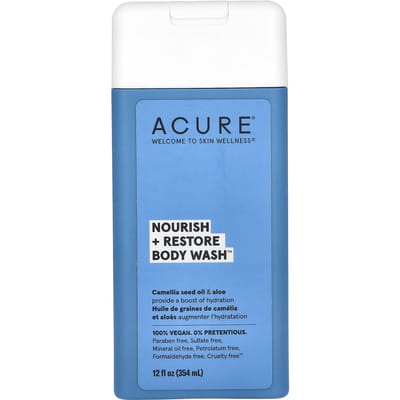 ACURE, Gel Douche, Nourrir + Restaurer, Huile de Graines de Camélia & Aloe, 12 fl oz (354 ml) gray