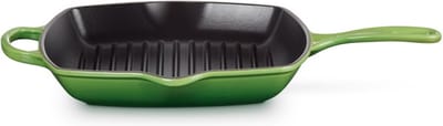 Le Creuset - gietijzeren vierkante grillpan - 26cm - Bamboo Groen