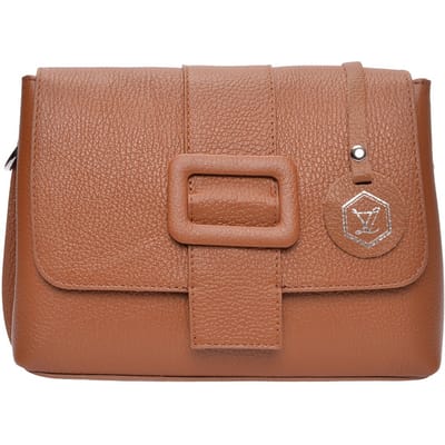 Luisa Vannini Brown Rundleer Tas