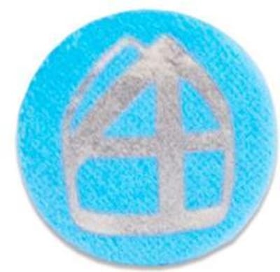 Button met mijter licht blauw