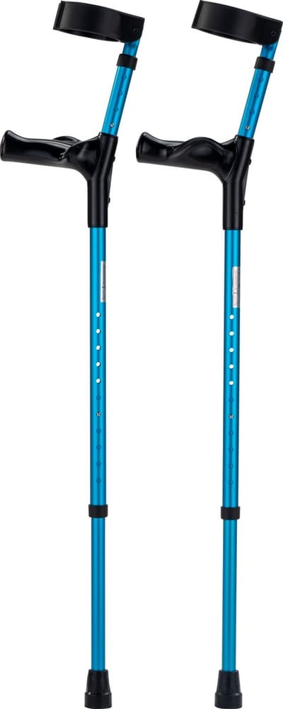 Elleboogkrukken ergonomisch Blauw. Maat M/L - Loopkrukken - krukken anatomische handvatten, gesloten manchet - Set - paar van 2