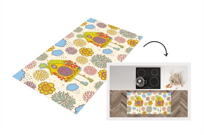 Keukenloper - Loper keuken - Koekoeksklok - Patronen - Paddenstoel - Bloemen - 120x60 cm - Keukenloper vinyl
