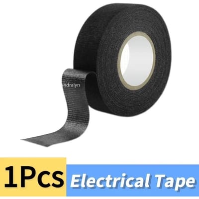 Ruban adhésif électrique résistant à la chaleur, 15 m, pour câbles automobiles, faisceaux de câbles, bandes chauffantes électriques 9mm (0.35inch)&15M (590.6inch) black
