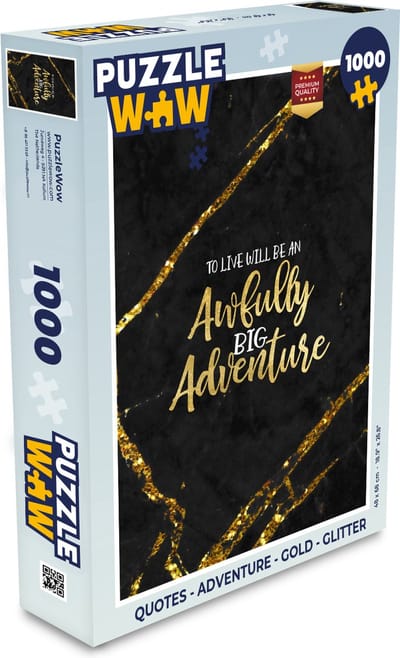 Puzzel Quotes - Adventure - Gold - Glitter - Legpuzzel - Puzzel 1000 stukjes volwassenen