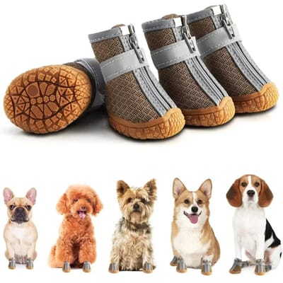 4 pièces/ensemble Imperméable Chaussures pour Chien Antidérapantes Bottes de Pluie Chaussures Protecteur de Patte Respirantes pour Petits Chiens Chat Chiot Chaussettes Bottines size 2