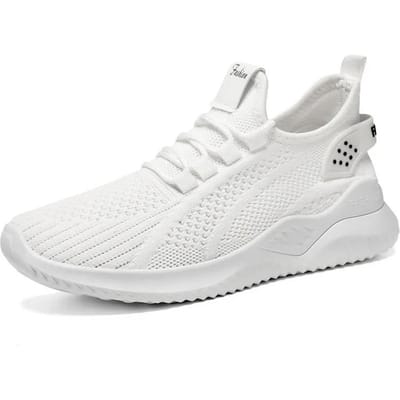 Geen vermoeide voeten damesschoenen met zachte zolen, lichte casual sportschoenen, mesh witte schoenen veelzijdige enkele schoenen 41 white