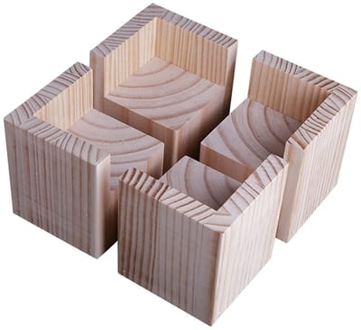 Ynkkvre - meubelverhogers set - 4 stuks - houten voeten voor bed, bureau en meubels - verstelbare pootverhogers - 5x5x5 cm