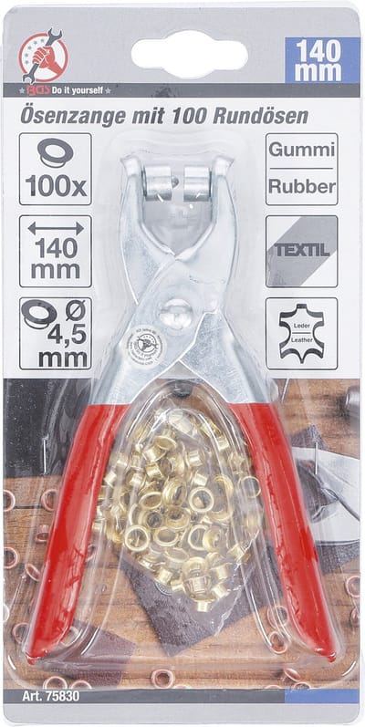 BGS Oogjestang met 100 ronde oogjes 4,5 mm