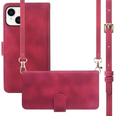 imoshion Hoesje - Geschikt voor Apple iPhone 15 - Bookcase met koord - Rood