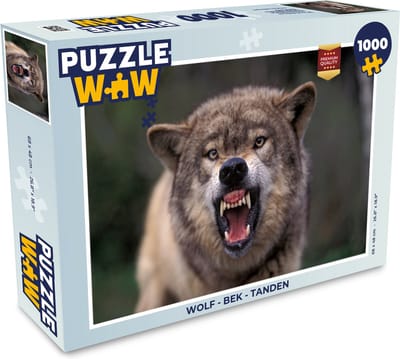 Puzzel Wolf - Bek - Tanden - Legpuzzel - Puzzel 1000 stukjes volwassenen