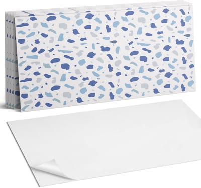 Coloray Plaktegels - Abstract gevlekt patroon Wandtegel Zelfklevend - 60 cm x 30 cm - Blauw Plaktegels - 6 stuks - Rechthoek PVC Tegels - Plaktegels Keuken - Zelfklevende Vloertegels Badkamer - Vinyl Tegels - Zelfklevende Wandtegels