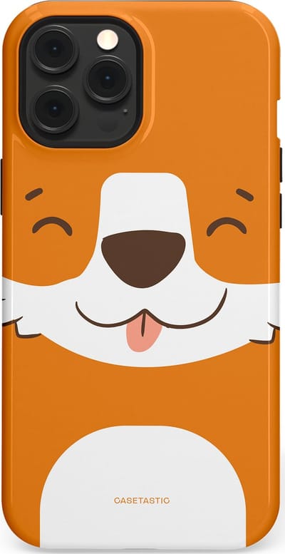 Casetastic hoesje geschikt voor Apple iPhone 12 Pro Max - MagSafe - Dubbellaagse bescherming - Knuffelkopjes vos - Fashion Case - Oranje Wit