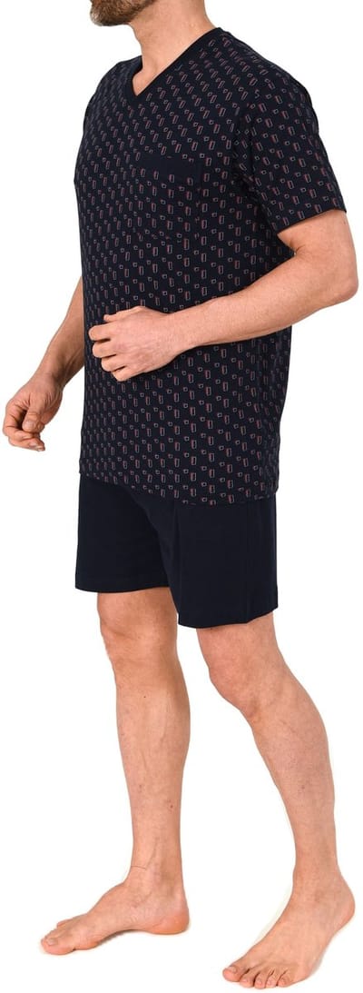 Normann heren shortama met korte mouwen – pyjama met V-hals, ook in grote maten