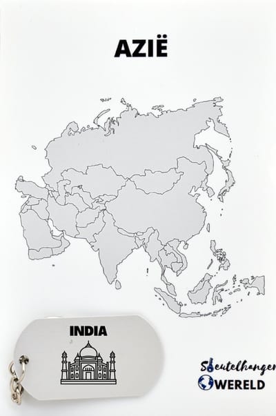 India Sleutelhanger inclusief kaart – India cadeau – beste land- Leuk kado voor je Vriend om te geven - 2.9 x 5.4CM