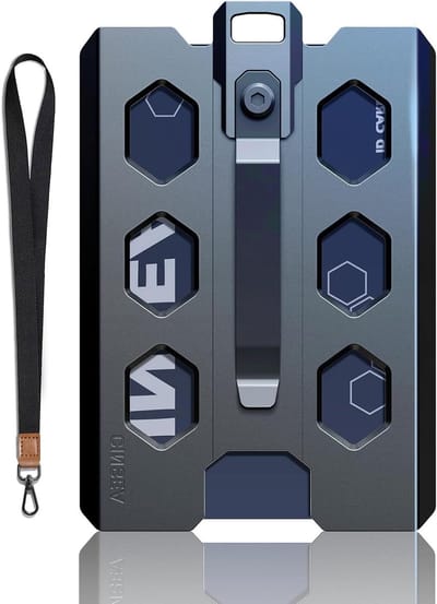 Badgehouder Portemonnee - Kaarthouder Clip - Veilig Opbergen - Metalen Clip - 4 Kaart Slots - Zwart