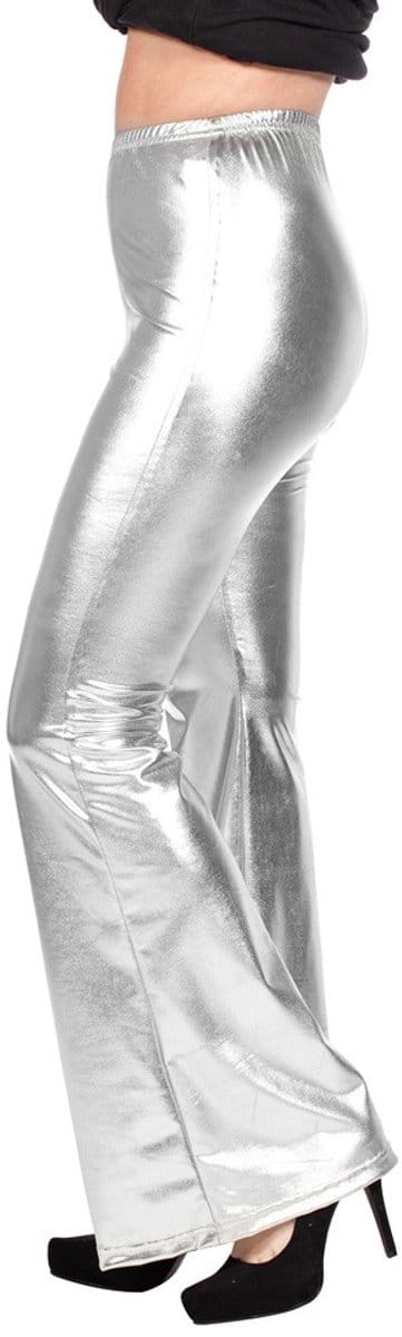 Legging Flared Dame Metallic - Zilver - Maat 36
