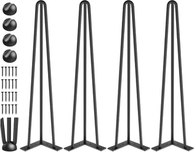 Tafelpoten Set - Bureauonderstel - Meubels Maken - Driehoekige Staaf Stabiliteit - 50 cm Hoog - Zwart