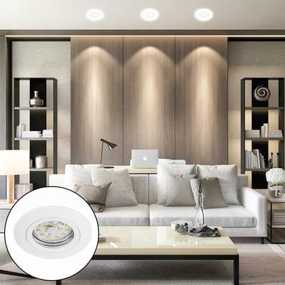 10-delige inbouwspots GU10 set - Aluminium, Mat Wit - Ronde Plafondlampen voor LED en Halogeen