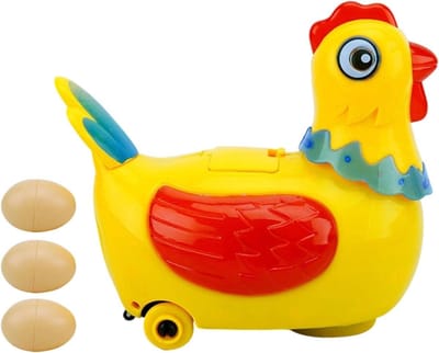 Muzikale Kip - Speelgoed Kip - Interactief Spelen - Legt Eieren - 16 cm - Geel