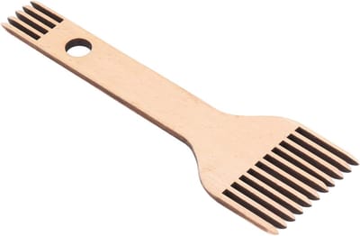 Weefgetouw Kam - Tapijt Vork - Ambachtelijk Weven - Dubbelzijdige Tanden - 20cm Pakket - Natuurlijk Hout