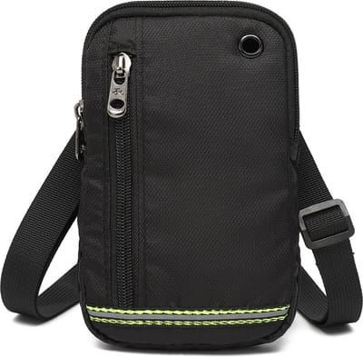 Bagwise® - Telefoon Tasje - Paspoort Tasje - Crossbody Tasje - ArmBand tasje - Riemtasje - Joggen - 3219 Zwart