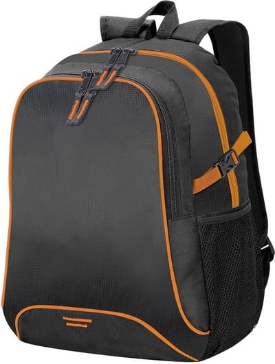 Shugon Rugtas - zwart/ oranje - 30x44 cm - allround rugzak - A4 formaat - schooltas - laptoptas