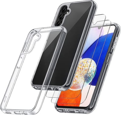 Silicone Soft Back Cover Hoesje Geschikt voor: Samsung Galaxy A54 5G - Transparant + 2X Tempered Glass Screenprotector - ZT Accessoires