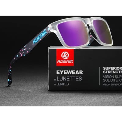 Nieuw KDEAM Merk Hoge Kwaliteit Vierkante Zonnebril voor Heren Sport Gepolariseerde Zonnebril 2025 Reflecterende Coating Kleurrijke Lens UV400 Only Sunglasses