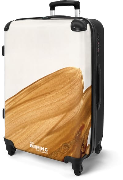NoBoringSuitcases.com® - Koffer groot - Rolkoffer lichtgewicht - Gouden verf veeg - Reiskoffer met 4 wielen - Reis trolley - Grote valies XL - Bagagekoffer op wieltjes - 20 kg bagage - Ruimbagage middelgroot