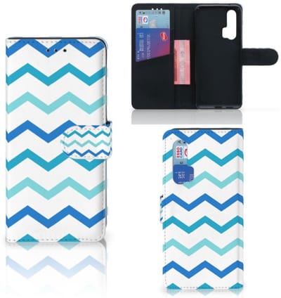 Honor 20 Pro Telefoon Hoesje Zigzag Blauw