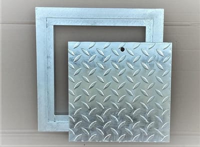 Afdekking Grond - Schachtdeksel - Oprit Gebruik - Verzinkt Staal - 40x40 cm - Zilver