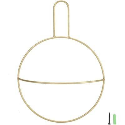 Porte-serviettes mural étagère anneau support organisateur pour maison salle de bain (Or) beige