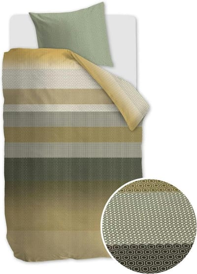 Beddinghouse Theo dekbedovertrek - Eenpersoons - 140x200/220 - Groen
