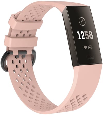 By Qubix - Compatible Fitbit bandje - geschikt voor Fitbit Charge 3 - Fitbit Charge 4 sport bandje - Maat: Large - Roze - Horlogeband - smartwatchbandje