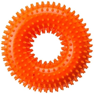1 Stuks Duurzame Heavy Duty Stekelige Ring Puppy Kauw Bijtspeelgoed Voor Grote Rassen Honden Piepend Interactief Hondenspeelgoed Tandenpoetsen Massage