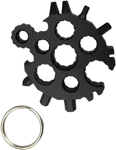 Multitool Sleutel - 20 In 1 Tool - Reparatie en Onderhoud - Compact Sneeuwvlok Design - 6.5 cm - Zwart