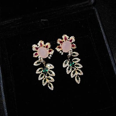 100 % Argent Sterling S925 Véritable Boucle d'Oreille en Cristal Naturel Argent Fin 925 Bijoux Aros Mujer Oreja Orecchini Boucles d'Oreilles pendantes Femmes blanc