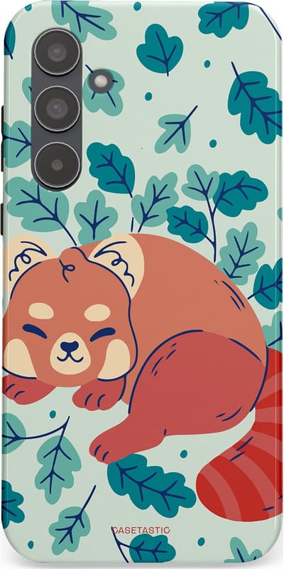 Casetastic Hoesje Geschikt voor Samsung A55 - Stijlvolle Beschermende Duo-layer Case - Rode panda avonturen